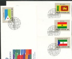 UNO New York - Mi.Nr.    373 -388  -    Ersttagstempel     Flaggen Der UNO-Mitgliedstaaten - Gebruikt