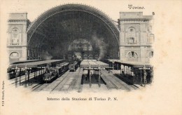 CARTOLINA D'EPOCA STAZIONE DI TORINO VIAGGIATA 1900 - Stazione Porta Nuova