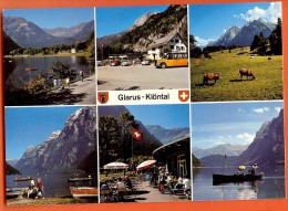 AFY-13  Glarus Klöntal Multivues, Bus Postal, Hotel Vorauen  Nicht Gelaufen. Foto Schönwetter - Sonstige & Ohne Zuordnung