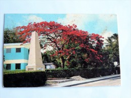 Carte Postale Ancienne : BARBADOS , St James , Monument Commemorating First Landing , 2 Stamps - Barbados (Barbuda)