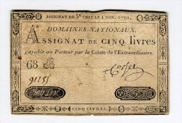 ASSIGNAT 5 LIVRES TB 12 E - Assignats & Mandats Territoriaux