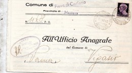 1945 LETTERA CON ANNULLO PIEVE DI CORIANO MANTOVA - Marcophilie