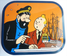 BOITE DELACRE EN METAL Fer Blanc TINTIN LE TRESOR DE RACKHAM LE ROUGE - Haddock Et La Licorne - Hergé - Art De La Table