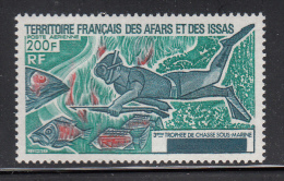 Afars & Issas MNH Scott #C97 200fr Spearfishing - Unused Stamps