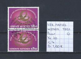 UNO - Wenen - 1981 - Yv. 20 Paar Gest./obl./used - Oblitérés