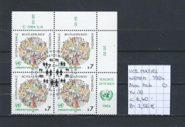 UNO - Wenen - 1984 - Yv. 38 In Bloc Van 4 Met Tab Gest./obl./used - Used Stamps