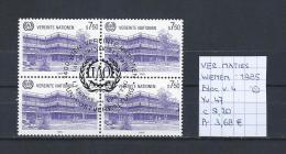 UNO - Wenen - 1985 - Yv. 47 In Bloc Van 4 Gest./obl./used - Usados