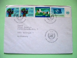 United Nations - Vienna 1979 FDC Cover To Germany - Flag - Bird And Tree - Building - Briefe U. Dokumente