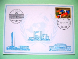 United Nations - Vienna 1981 Special WIPA Cancel On Postcard - Flags - Brieven En Documenten