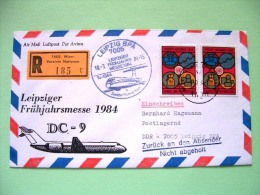 United Nations - Vienna 1984 Air Mail Registered Cover To Germany (DDR) And Return (bad Adress) - Plane Cancel - Trad... - Briefe U. Dokumente