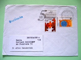 United Nations - Vienna 1984 Cover To Germany - Slogan 5 Anniv Post From Wien - Balance - Puzzle - Disabled Persons - Cartas & Documentos