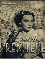 "Illustrierter Film-Kurier"  "Premiere" Mit Zarah Leander , Theo Lingen  -  Filmprogramm Nr. 2599 Von 1937 - Zeitschriften