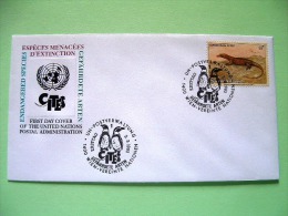 United Nations - Vienna 1993 FDC Cover - Endangered Species - Varanus Lizard Desert Monitor - Penguin Cancel - Lettres & Documents