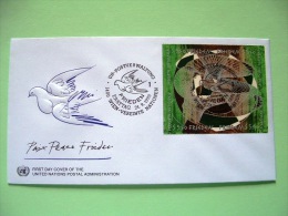 United Nations - Vienna 1993 FDC Cover - Int. Peace Day - Dove Cancel (block Of 4 = 7.25 $) - Covers & Documents