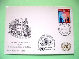 United Nations - Vienna 1994 Special Koblenz Cancel On Postcard - Family Year - Brieven En Documenten