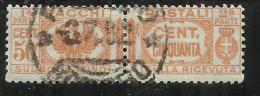 ITALIA REGNO ITALY KINGDOM 1927 - 1932 PACCHI POSTALI FASCI CENT. 50 USATO USED - Postal Parcels