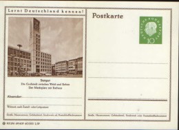 Germany/Federal Republic - Postal Stationery  Postcard Unused 1959 - P41 - Stuttgart,Der Marktplatz Mit Rathaus - Postcards - Mint