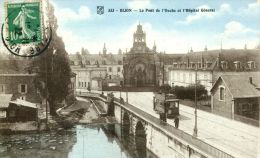 N°39051 -cpa Dijon -le Pont De L'Ouche Et Hôpital Général- - Strassenbahnen