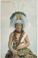 Samoan Warrior Woman Nude  Th. E. L. Serie 1009 Femme Guerrier Seins Nus - Samoa