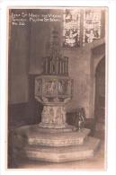 RP THE FONT PULHAM ST MARY REAL PHOTOGRAPHIC Norfolk St Mary The Virgin Church INTERIOR Pulham USED 1916 - Autres & Non Classés