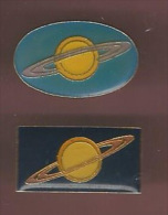 37235-lot De 2 Pin's.planete.Saturne.esp Ace.. - Espace