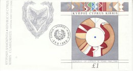 CYPRUS 1990  MICHEL NO BL.15   FDC - Storia Postale