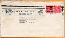 New Zealand 1928 Cover Mailed To USA - Lettres & Documents