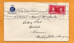 New Zealand 1937 Cover Mailed To USA - Cartas & Documentos