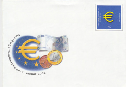 1087- EURO CURRENCY, COVER STATIONERY, UNUSED, 2002, GERMANY - Sobres - Nuevos