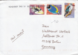 1101- KINGFISHER BIRD, EXOTIC FISHES, STAMPS ON COVER, 2005, SOUTH AFRICA - Brieven En Documenten