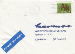 1109- GRIZZLY BEAR, STAMPS ON COVER, 1990, CANADA - Brieven En Documenten