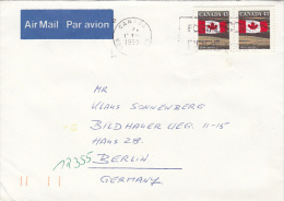 1110- CANADIAN FLAG, STAMPS ON COVER, 1993, CANADA - Brieven En Documenten