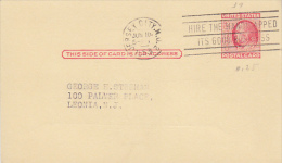 1111- PRESIDENT BENJAMIN FRANKLIN, POSTCARD STATIONERY, 1953, USA - 1941-60