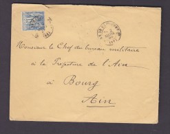 FRANCE.TIMBRE.LETTRE....PREFECTURE.AIN.01.BOURG EN BRESSE.MOULINS.03.ALLIER - 1898-1900 Sage (Tipo III)