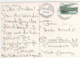 Beau Timbre Yvert N° 705 = Cachet Nordkapp  / Cp , Carte , Postcard Du 10/9/77 - Cartas & Documentos