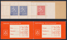 FINLAND/Finnland 1965 Coat Of Arms Lion, Slot Machine Booklet HA3** - Carnets