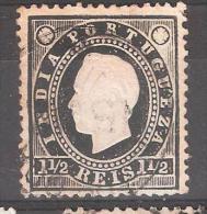 INDIA PORTUGUEZA/ Inde Portuguaise, 1886, , Yvert N° 124 , Obl , 1 1/2 Noir   TB - Inde Portugaise