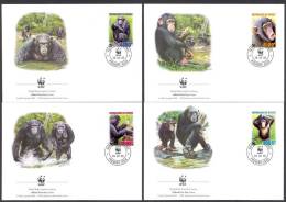 Nbx383fb WWF FAUNA AAP APEN ZOOGDIEREN CHIMPANSEE MONKEYS MAMMALS APES AFFEN SINGES GUINÉE 2006 FDC's - FDC