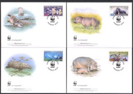 Nbj394fb WWF FAUNA NIJLPAARD ZOOGDIEREN HIPPO MAMMALS BIRDS FLOWERS FLUßPFERD QWO 2006 FDC's - FDC