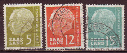 SARRE - 1956 - YT N° 366 + 369 / 370  - Oblitérés - - Gebraucht