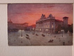 Cartolina Artistica - Piazza Castello Col Palazzo Reale ( Torino ) - Places