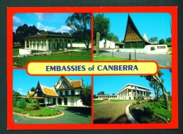 AUSTRALIA  -  Embassies Of Canberra  Multi View Postcard Mailed To The UK As Scans - Canberra (ACT)