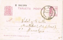 10387. Entero Postal SORT (Lerida) 1935. Republica - 1931-....