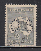 Australia Used Scott #45a 2p Kangaroo And Map, Grey Perfin: 'OS' With 11 Holes In 'S' - Used Stamps