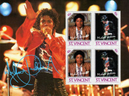 St Vincents: Bloc Feuillet Chanteur Michael Jackson - Chanteurs