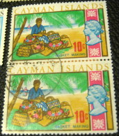 Cayman Islands 1970 Basket Making 10c X2 - Used - Caimán (Islas)