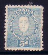 #453 - 1895 Early Tonga  SG 34b - 5d Blue Perf 12x11 - Cat £24.00 - Tonga (1970-...)