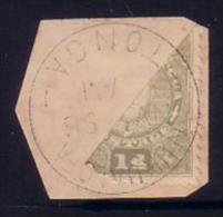 1895 Early Tonga  SG 32a  -  1d Olive Green Bisected - Tonga (1970-...)