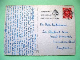 Germany 1953 Postcard "Hamburg Cathedral" To England - Numeral - Hamburg Slogan - Storia Postale