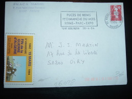 LETTRE TP MARIANNE DE BRIAT TVP ROUGE OBL.MEC.26-4-1994 REIMS BOULINGRIN MARNE (51)+ VIGNETTE FIN DE LA GUERRE D'ALGERIE - Cartas & Documentos